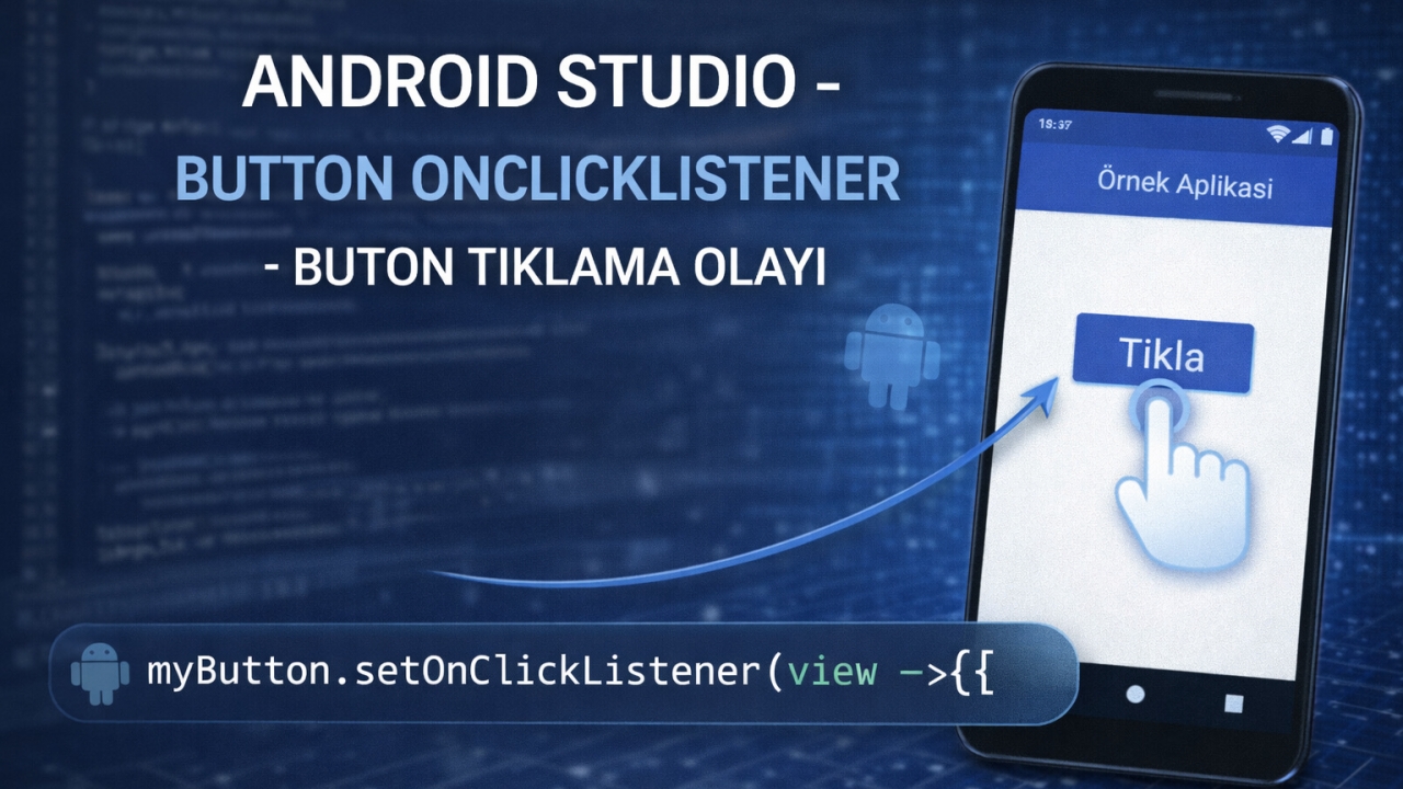 ANDROID STUDIO - Button OnClickListener Kullanımı -Buton Tıklama Olayı  Resmi