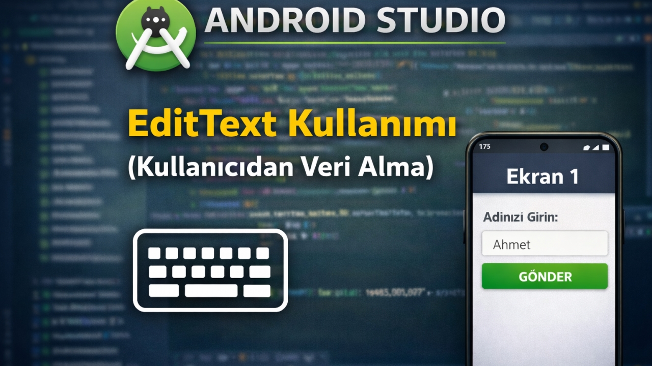ANDORID STUDIO - EditText Kullanımı (Kullanıcıdan Veri Alma)  Resmi