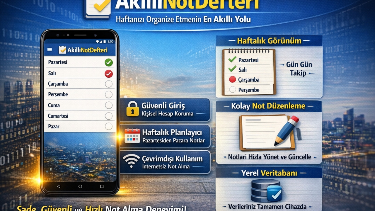 Android Studio - Not Uygulaması Resmi