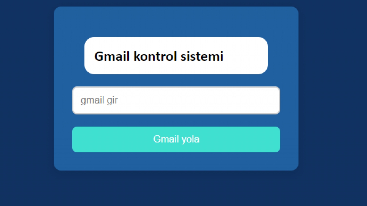 Gmail Kontrol Sistemi (HTML, CSS ve JavaScript) Resmi